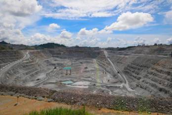 Imagen del tajo en Cobre Panamá, en Donoso, provincia de Colón.
