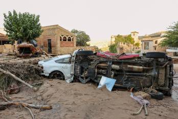 Destrozos causados por la dana en Letur (Albacete), este jueves.