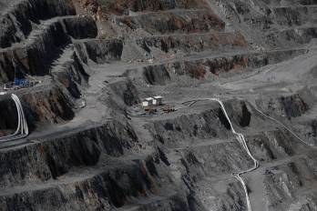 View of Canadian First Quantum's Panama copper mine in Donoso, Panama on January 11, 2024. After Panama's Supreme Court declared the mining contract unconstitutional, causing multiple protest in the country, First Quantum begins an orderly clousure of its operations in Panama. (Photo by Roberto CISNEROS / AFP)
