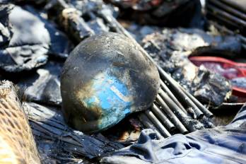 Imágenes del vehículo dónde viajaban los periodistas.