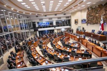 El presidente de Panamá, Laurentino Cortizo, durante su discurso ante la Asamblea Nacional, el pasado 2 de enero.