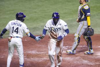 El tercera base de los Rays, Junior Caminero.