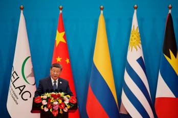 El presidente chino, Xi Jinping, durante la apertura de la Cuarta Reunión Ministerial del Foro de China y la Comunidad de Estados de Latinoamérica y el Caribe (Celac), en Pekín, China.