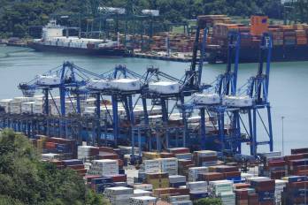 Vista del puerto ode Balboa, ubicado en la ciudad de Panamá.