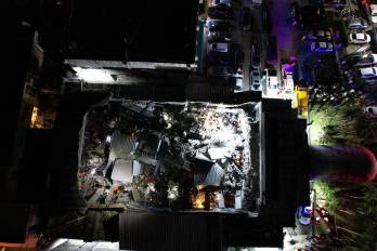 Vista del colapso que tuvo la discoteca en Santo Domingo