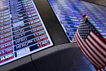 Fotografía de este lunes de indicadores en la Bolsa de Nueva York.