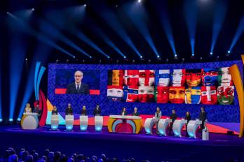 Sorteo de la fase final de la Eurocopa Femenina de la UEFA 2025, en Suiza.