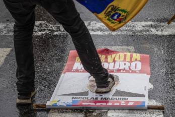 Protestas en Caracas luego de que el Consejo Nacional Electoral (CNE) proclamara a Nicolás Maduro como presidente reelecto de Venezuela.