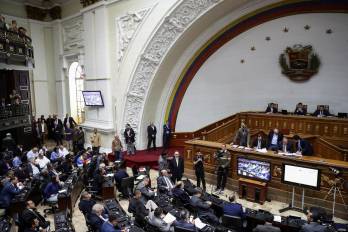 Fotografía de archivo de una vista general del hemiciclo de sesiones del Parlamento venezolano, en Caracas.