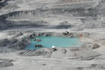 Fotografía aérea del proyecto Minera Panamá, filial de la canadiense First Quantum Minerals (FQM), en Donoso (Panamá).