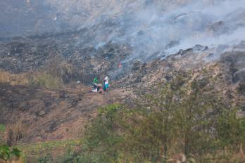 El incendio en Cerro Patacón provocó en la ciudad de Panamá una gran cortina de humo.