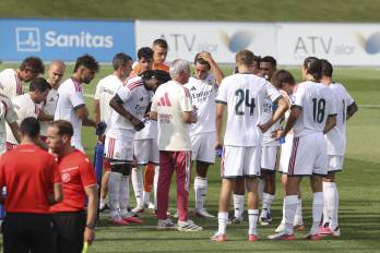Jugadores del Real Madrid durante un entrenamiento.