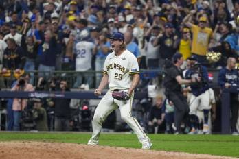 El jugador de los Milwaukee Brewers, Trevor Megill.