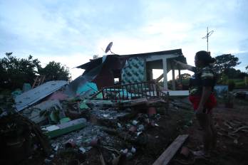 Así luce una de las casas destruidas por el terremoto 7.5 del 9 de octubre en Tonosí, Panamá.