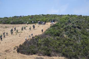 Las fuerzas de seguridad marroquíes impidieron el paso a la frontera con Ceuta este sábado.