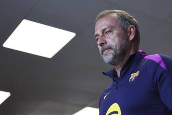 El técnico del FC Barcelona, Hansi Flick.