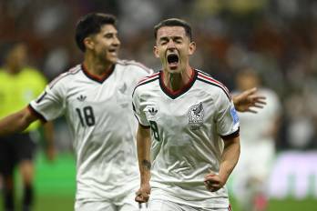 El mediocampista de México, Álvaro Fidalgo (#08), celebra tras anotar el tercer gol de su equipo durante el partido del Grupo A de la Copa Mundial de la FIFA 2026 entre la República Checa y México.