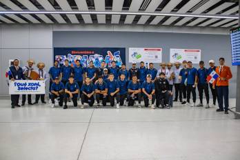 La selección de El Salvador en su arribo a Panamá.