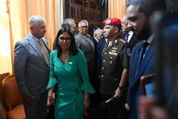 Delcy Rodríguez jura como presidenta interina de Venezuela en el Palacio Federal Legislativo, tras una decisión del Tribunal Supremo luego de la captura de Nicolás Maduro.