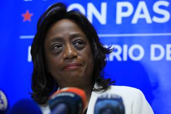 La ministra de Educación, Lucy Molinar, este jueves, en conferencia de prensa.