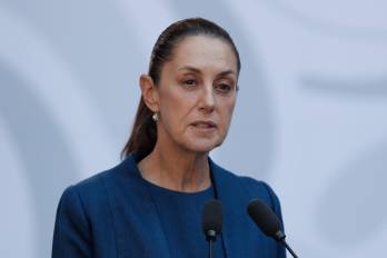 La presidenta de México, Claudia Sheinbaum, durante un discurso en su país.
