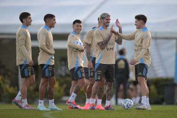 Jugadores de la selección de Argentina durante un entrenamiento.