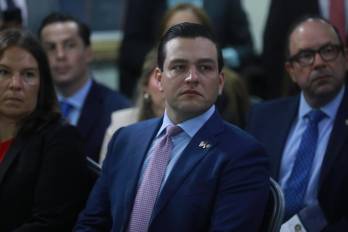 Kevin Cabrera, embajador de Estados Unidos en Panamá, durante acto de adhesión de la Asamblea Nacional al IPAC.
