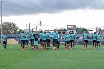 La selección de Panamá durante un entrenamiento.