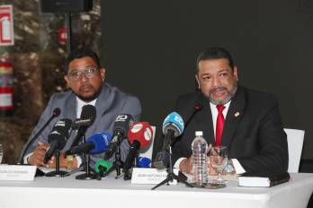 Los abogados del contralor Anel Flores, Carlos Herrera y Juan Antonio Kuan.