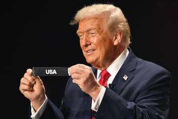 El presidente de los Estados Unidos, Donald Trump durante el sorteo de la fase de grupos de la Copa Mundial de la FIFA 2026.