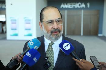 Javier Carrizo, gerente general del Banconal a su llegada a la Expocomer 2026.