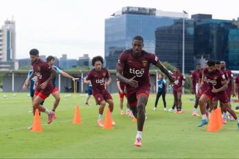 El jugador panameño José Córdoba durante un entrenamiento con la selección de Panamá.