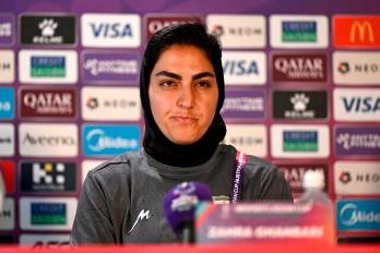 La capitana de la selección femenina de fútbol de Irán, Zahra Ghanbari