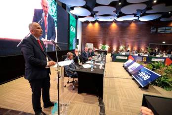 Muhammad Ibrahim, de la República Cooperativa de Guyana durante la Conferencia de Ministros de Agricultura en Brasilia donde fue electo por unanimidad.