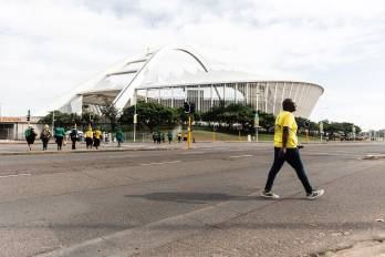 Vista del Estadio Moses Mabhida en Durban, Sudáfrica.