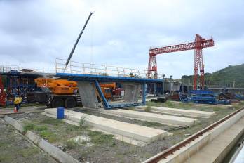 Trabajos del Cuarto Puente sobre el Canal de Panamá.