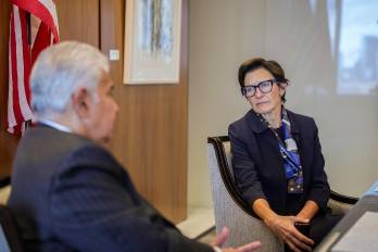 El presidente de la República, José Raúl Mulino, este lunes, la directora ejecutiva (CEO) del Grupo Citi (Citibank), Jane Fraser.