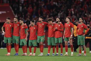 Jugadores de la selección de Marruecos.