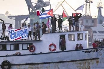 Dentro de la flotilla viajaban activistas procedentes de México, Brasil, Australia, Italia y Estados Unidos.