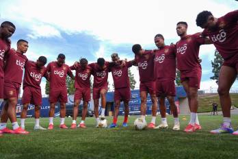 Selección de Panamá previo a un entrenamiento en Estados Unidos.
