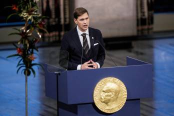 El presidente del Comité Noruego del Nobel, Jørgen Watne Frydnes, este 10 de diciembre en Oslo.