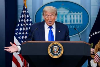 El presidente de Estados Unidos, Donald Trump, durante una rueda de prensa en la Casa Blanca.