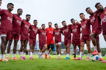 La selección de Panamá durante un entrenamiento.