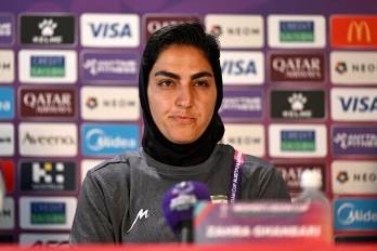La capitana de la selección femenina de fútbol de Irán, Zahra Ghanbari