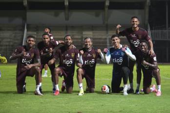 Jugadores de la selección de Panamá durante un entrenamiento.