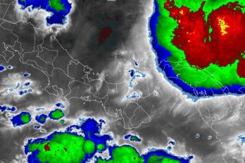 Imagen satelital de vapor de agua para la mañana del 8 de septiembre de 2025.