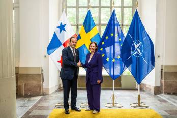 El canciller panameño Javier Martínez-Acha Vásquez se reunió con su homóloga sueca, María Malmer Stenergard, en la sede del Ministerio de Relaciones Exteriores del país europeo.
