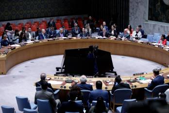 El Consejo de Seguridad de la ONU durante el debate de la resolución que exigía el alto al fuego en Gaza.