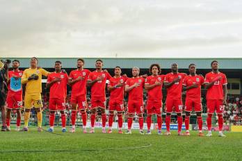 La selección de Panamá previo al duelo ante Surinam.