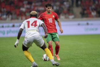 El madridista Brahim Díaz (d), convocado por la selección de Marruecos para disputar la Copa África.